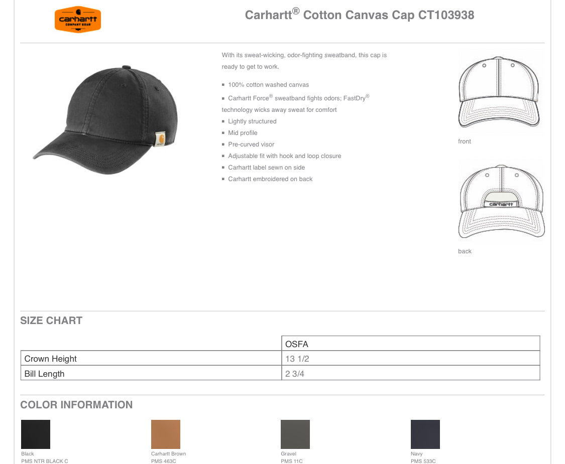 CUSTOMIZED AUTHENTIC CARHARTT HATS