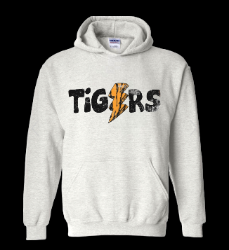 BYRON TIGERS MERCH IN YOUTH & ADULT SIZES - ASH OR SPORT GRAY APPAREL